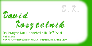 david kosztelnik business card